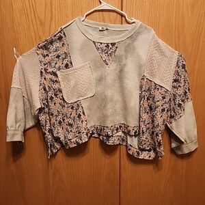 POL Termal top oversized crochet detailboho sz M